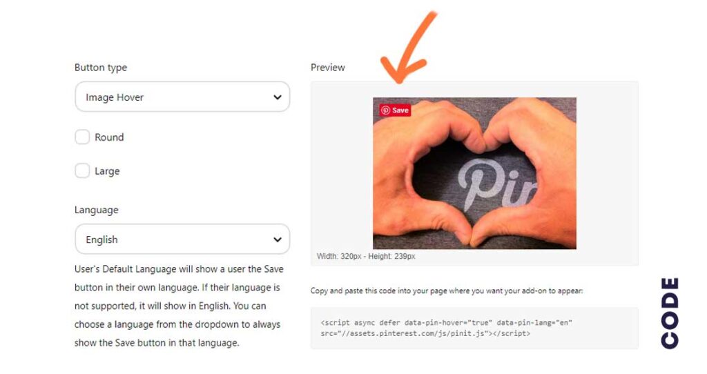 how to get pin it code in pinterest