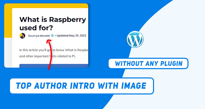 author image with author name in WordPress without plugins